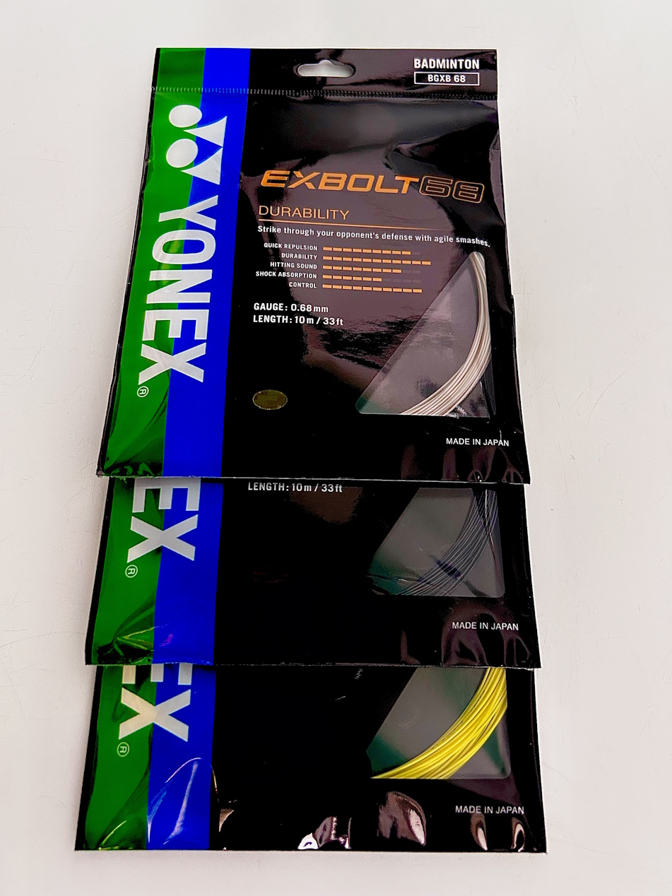 Yonex Exbolt 68 Badminton String (200m Reel) White
